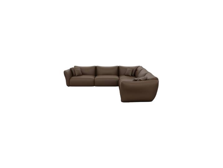 5-Sitzer Echtleder Design Ecksofa „Mareno“ Echtleder Dark Brown BLOOMINGLOFT Collection