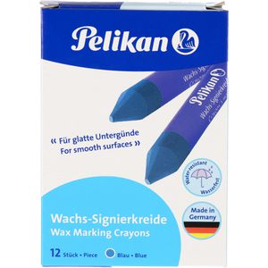 Pelikan Signierkreide 772, 12 Stück, blau, rund gespitzt, papiert, 9.5 cm lang