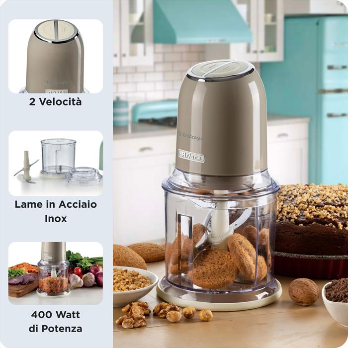 Ariete 0438 Vintage Tritatutto Elettrico 400w-beige
