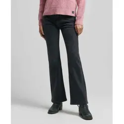 Superdry für Damen. W7010797A Skinny-Jeans mit ausgestelltem Mittelteil schwarz (28/30), Lässig, Denim, Bio-Baumwolle, Nachhaltig