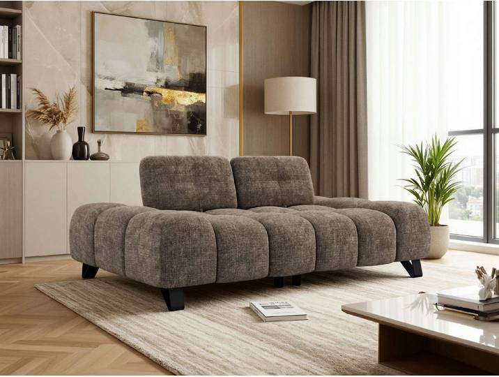 MKS MÖBEL 3-Sitzer Sofa NERANO, Polstersofa, Wellenfedern, Metallfüße, regulierbare Sitztiefe