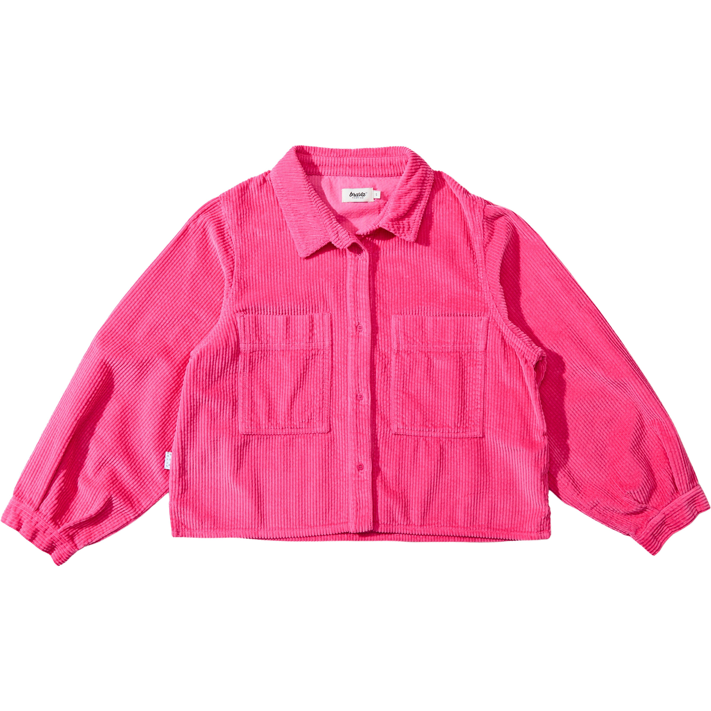 Brava Fabrics Corduroy Boxy Damen Blusen pink Größe L Lifestyle Widerstandsfähig