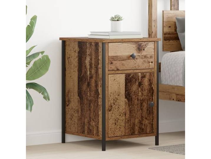 HEFZGDB Nachttische 2 Stück Altes Holz 40x42x60 cm Rustikales Design mit Strukturierter Oberfläche und Stauraum