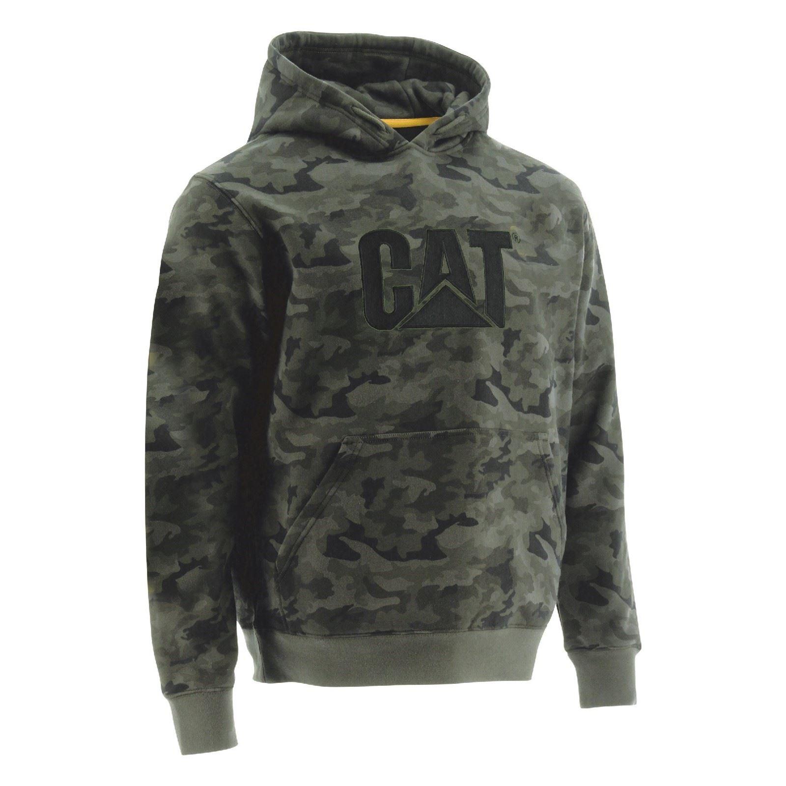 Caterpillar Markenzeichen Baumwoll Herren grüner Kapuzenpullover
