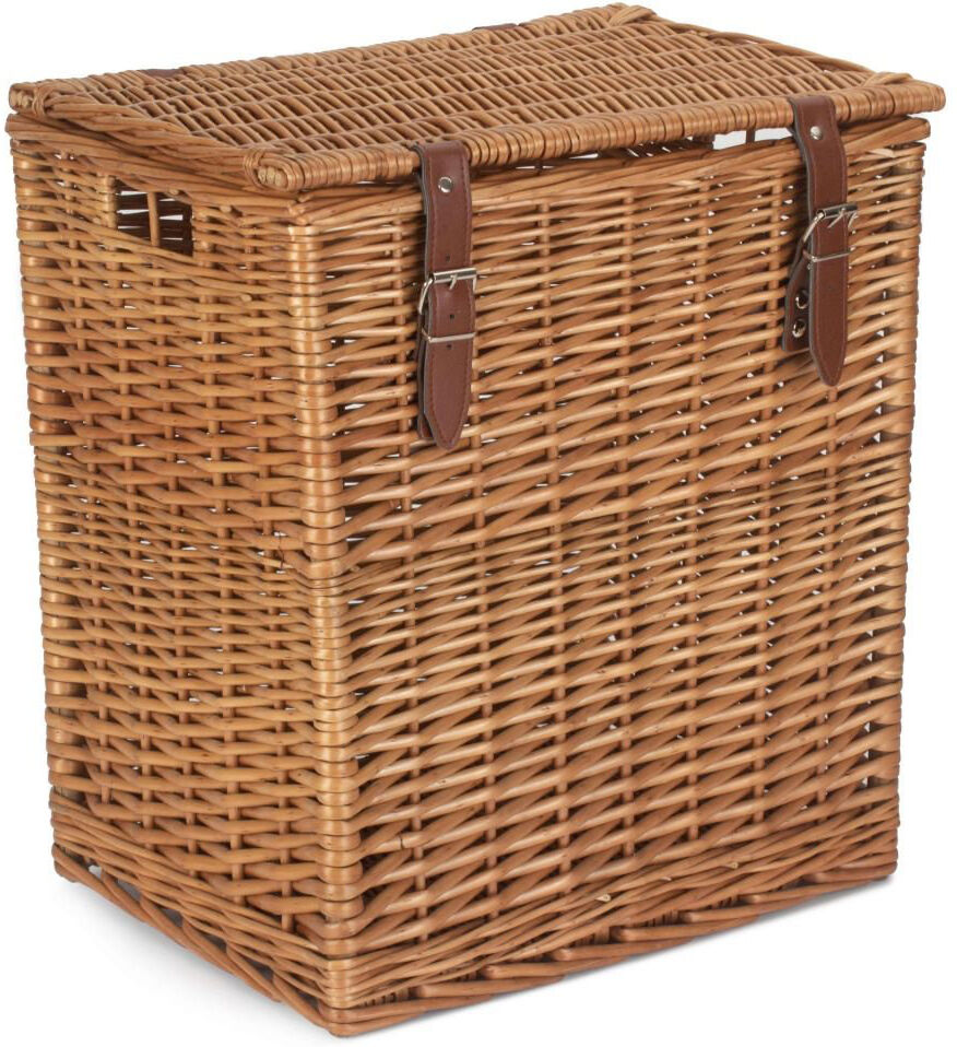 Bay Isle Home Small Antique Wash Vintner Storage Wicker Picnic B Wicker Decorative Basket Brown