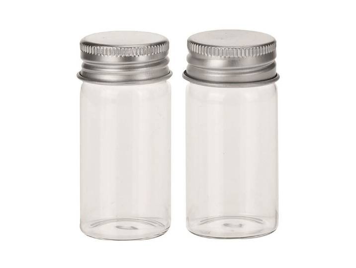 Glorex Glasflaschen mit Drehverschluss 10 × 3 cm 45 ml 2 Stück