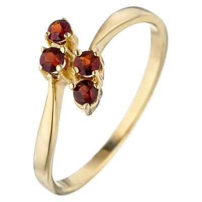Goldring JOBO Gr. 60, gelb (gelbgold 375), Fingerringe, Damen, 60, Gelbgold 375, Goldring, 375 Gold mit Granat