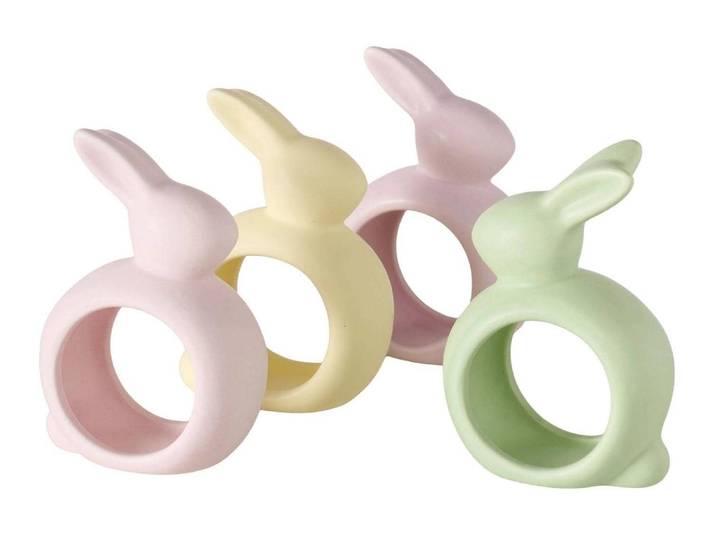 Serviettenring BOLTZE Mercy 4-teiliges Set , bunt (mehrfarbig), Keramik, Serviettenringe, Serviettenring, Serviettenhalter