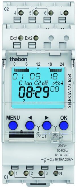 Theben Programmateur numérique Auto+Hebdomadaire 2K SELEKTA 172 top3 (1720130)