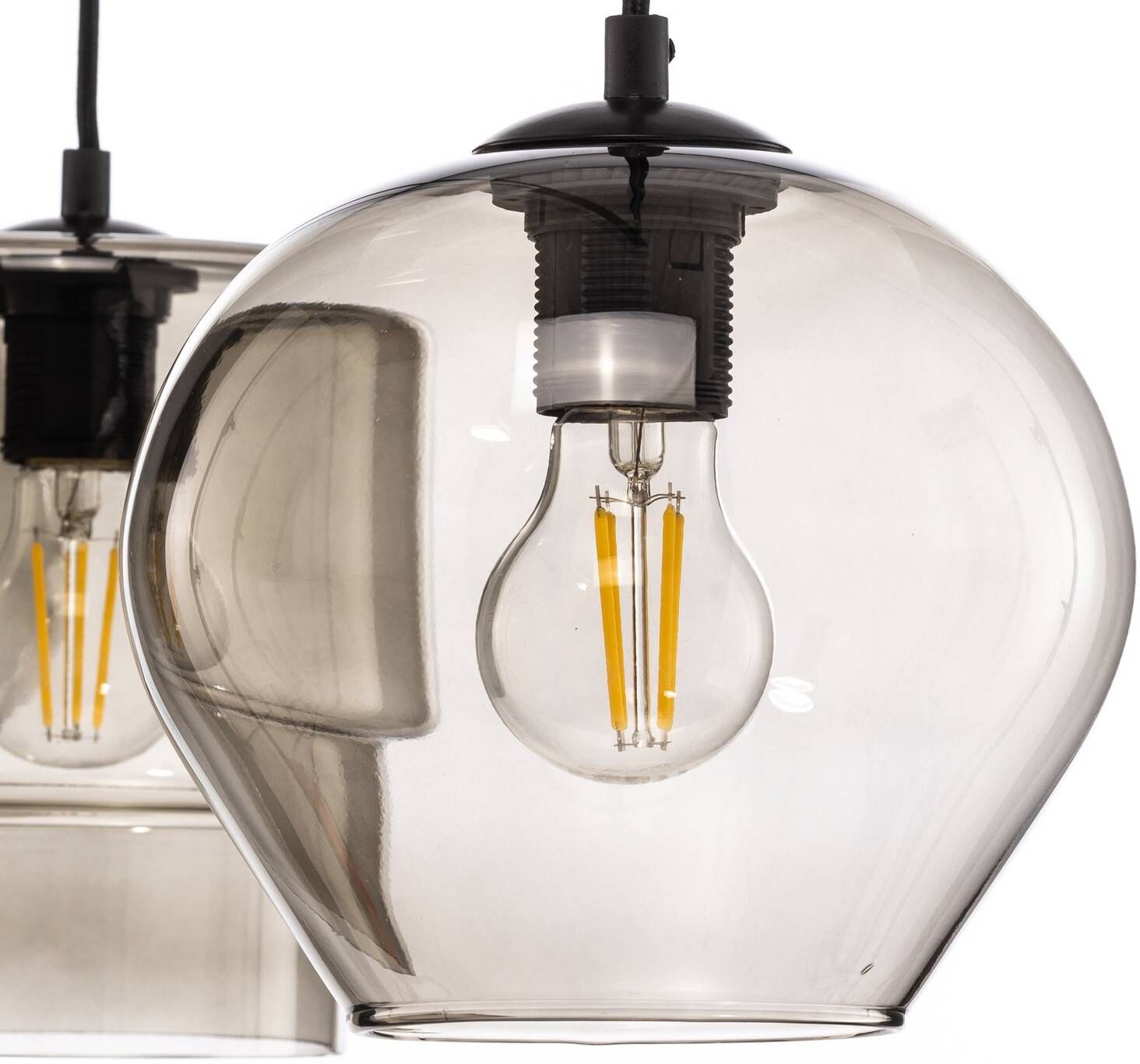 Glas Hängelampe Svala Argon, dimmbar, alu / grau / zink, für Wohn- / Esszimmer, Glas, Modern, Pendelleuchte