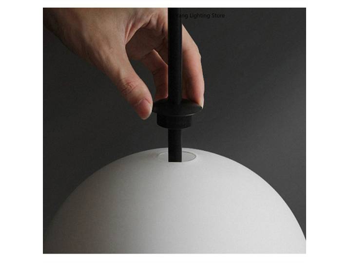 Lustre suspendu à 4 têtes en perles de verre blanches LED, design moderne, pour café, chambre, cuisine, luminaire rond, décoration intérieure