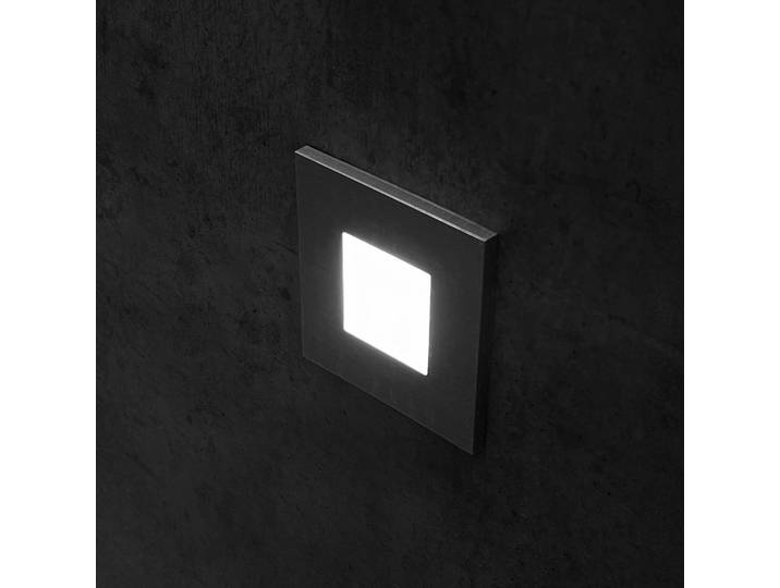 Hera LED-Wandeinbauleuchte Wall F, schwarz, 7,5 x cm, Blech F, schwarz, für Flurbereich, Metall, Modern, Einbauleuchte