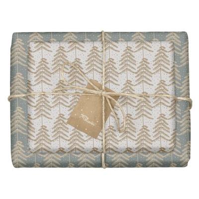 Geschenkpapier Set Weihnachten für Erwachsene: Tanne (grau, braun, schlicht, modern, edel), Sonstige von , Dabelino