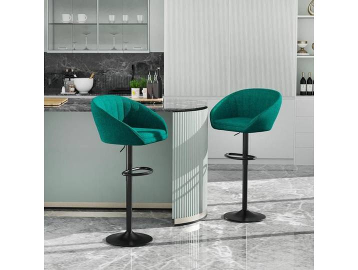 LOT DE 2 - CHAISE DE SALLE À MANGER À DOSSIER MULTIFONCTIONNEL - YIPEEMA - RÉGLABLE EN HAUTEUR - 35*54*80-101CM - VERT