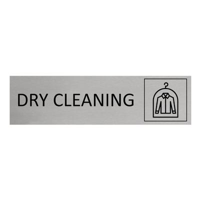 CombiCraft Aluminium Türschild Dry Cleaning 165x45mm mit 3M-Tape zur Befestigung, einfache Kennzeichnung von Räumen und Bereichen