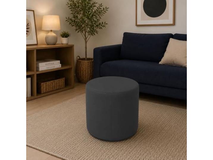 Talamo Italia - Pouf Abate, Mehrzwecksessel, Sitzsack, Hockerhocker, Made in Italy, 40x40 h42 cm, Dunkelgrau