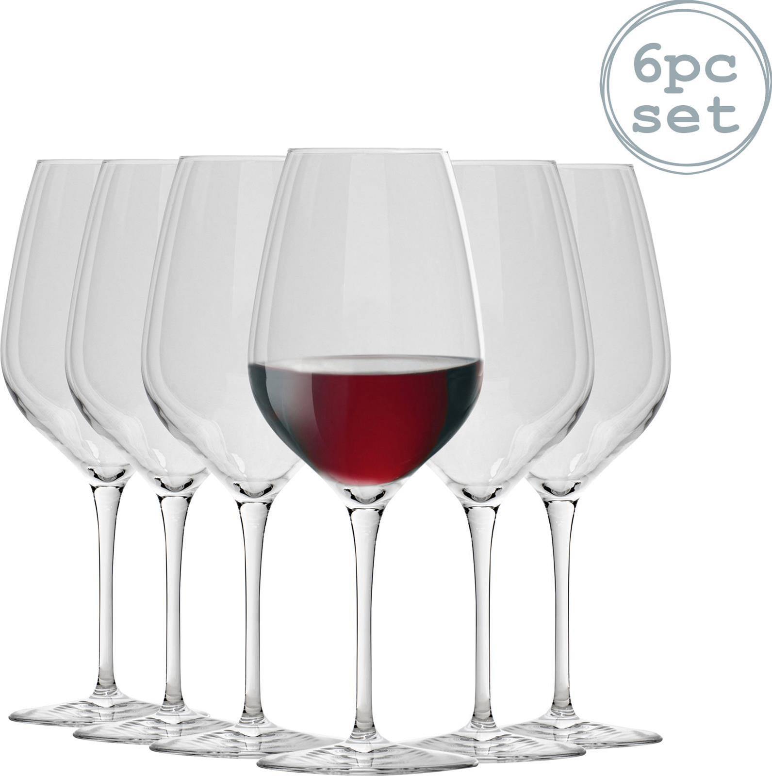 Bormioli Rocco Inalto Tre Sensi set van 6 grote wijnglazen, 550 ml