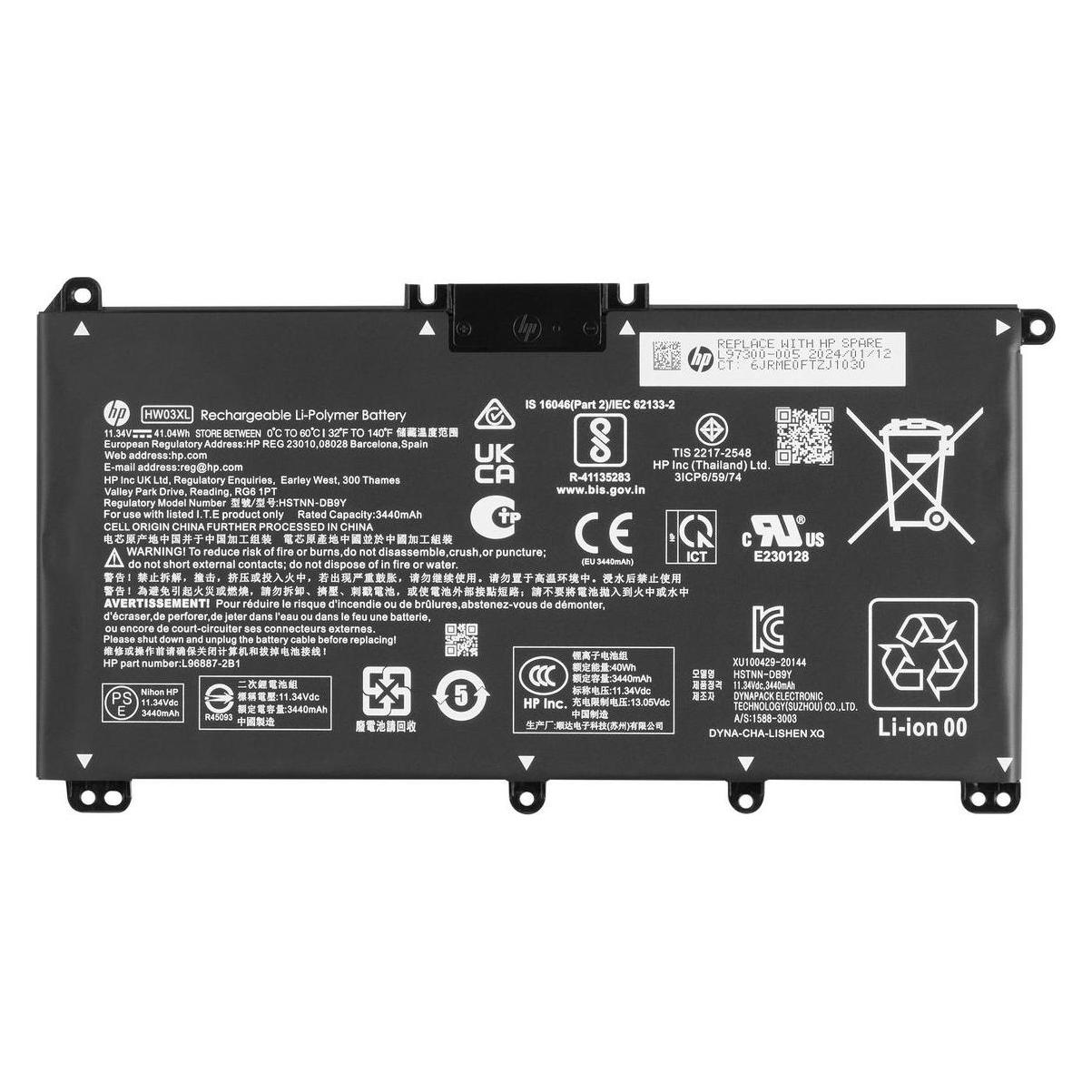 HP L97300-005 Notebook-Ersatzteil Akku (3 Zellen, 3720 mAh) (L97300-005)