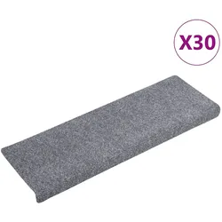 vidaXL Stufenmatten Selbstklebend 30 Stk. 65x21x4 cm Hellgrau Rechteckiger Rand