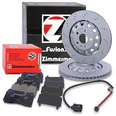 Zimmermann Bremsscheiben+Beläge+VWK Vorne Belüftet [Hersteller-Nr. 40197082] für Cupra, Audi, Seat