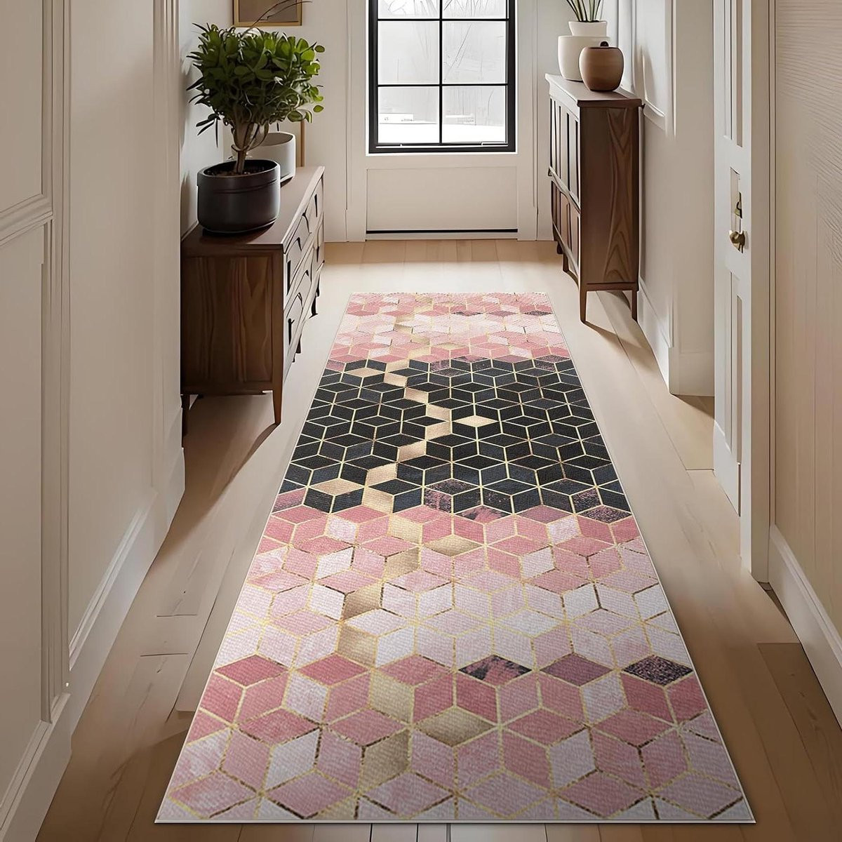 Geometrisch Keukentapijt Loper - Machinewasbaar Gangtapijt met Antislip - 120 x 200 cm