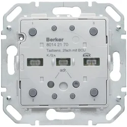 Berker Tastsensor-Modul 2fach 80142170 mit integriertem Busankoppler KNX K.1, Schalter + Taster, Grau