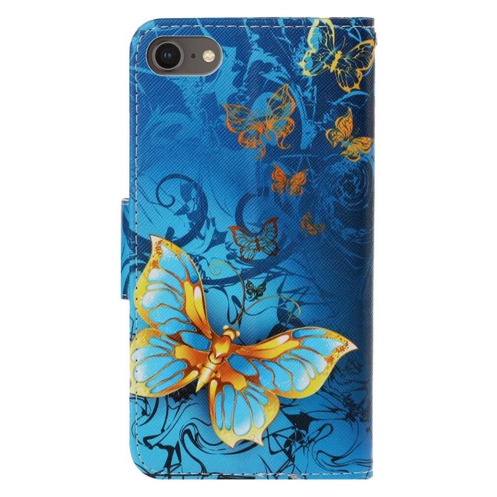 Cover-Discount iPhone SE / 8 / 7 - Leder Etui Hülle Schmetterling gold (Apple iPhone 7, Apple iPhone 8, Apple iPhone SE (2nd Gen), Apple iPhone SE (3rd Gen)) (101132289L)