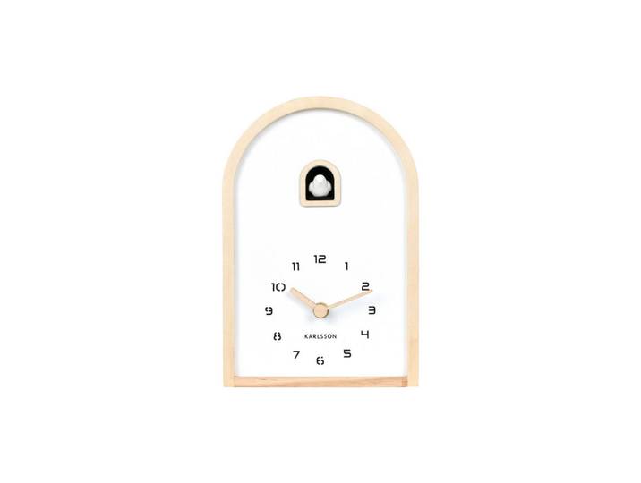 Karlsson Tischuhr Curva, Hellbraun, Holz, Linde, 17x25x6 cm, Schlagwerk, Dekoration, Uhren, Tischuhren