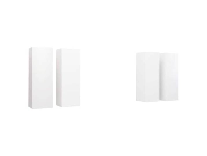 Kaorsrow TV-Schrank Hängend 4er Set Weiß 30,5x30x90 cm Holzwerkstoff Platzsparende Wandschränke fürs Wohnzimmer mit 2 Einlegeböden für Medien und Bücher. Pflegeleicht und stabil konstruiert.