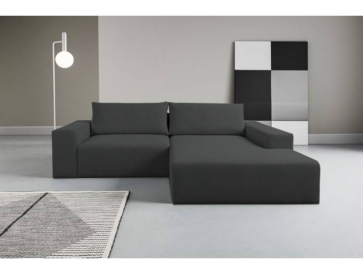 WERK2 Ecksofa Rio 262 x 188 cm, modern & bequem, aktuelles Design, breite Armlehnen, Webstoff, L-Form