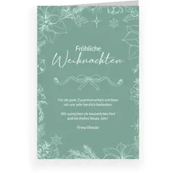 Weihnachtskarte: Weihnachtssterne in Mint