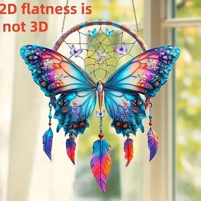 Inspire Select Shiny Butterfly Feather Pendant Decor Elegant Hanging Ornament For Home & Gift Giving a