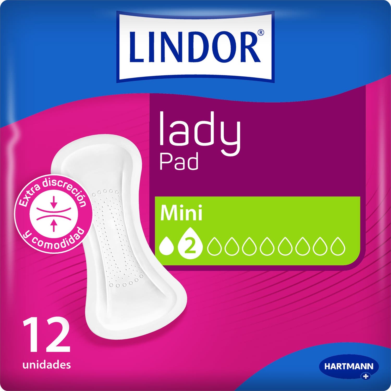 Lindor Lady Pad Compresas Mini 12uds
