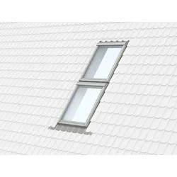 VELUX Kombi-Eindeckrahmen Schiefer Schichtstück Tandem Element oben  EKL CK02 2007ME Alu einbrennlackiert, grau 10 cm