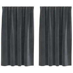 vidaXL Verdunkelungsvorhänge 2 pcs Hellgrau 140 x 140 cm Samt