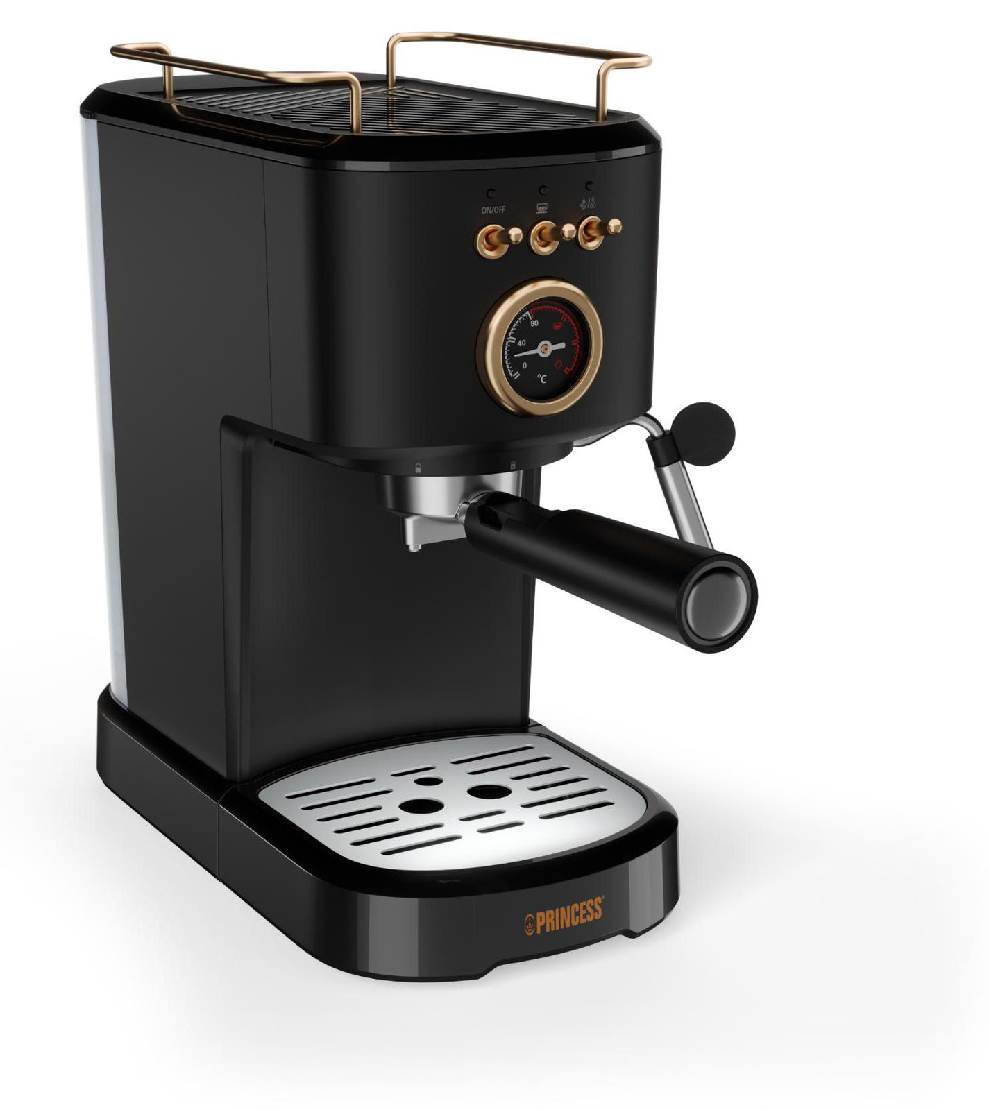 Princess 249417 Espresso Machine met geïntegreerde kopjesverwarmer