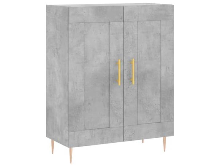HGFDVCMR Sideboard Betongrau 69,5x34x90 cm Kommode Holzwerkstoff Metall Kompakter Beistellschrank für Wohnzimmer & Schlafzimmer mit viel Stauraum und stabiler Oberplatte für Dekoration.