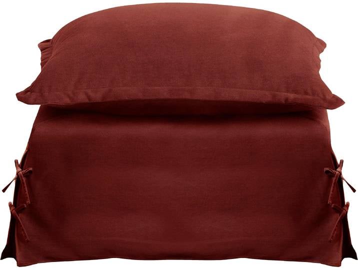 Polsterhocker HOME AFFAIRE Luise , rot, B:65cm H:48cm T:64cm, Hocker, Polsterhocker, in 2 Bezugsqualitäten