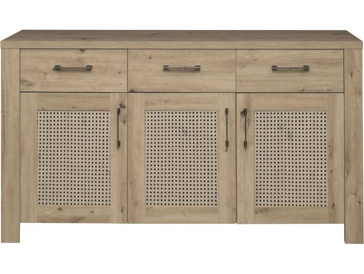 Sideboard MÄUSBACHER Mares , braun (asteiche, wiener geflecht), B:162cm H:89cm T:42cm, Holzwerkstoff, Sideboards, Sideboard