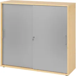 Bümö, Aktenschrank, Schiebetürenschrank office - 3 Ordnerhöhen (120 x 40 x 110 cm)