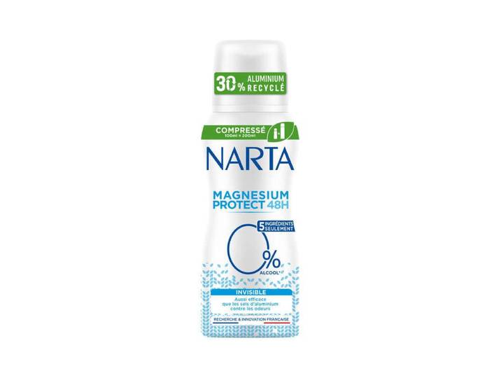 Narta Magnesium Protect Femme Déodorant Spray Compressé 48h Invisible Sans Alcool 100ml