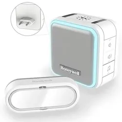 Honeywell - DC515SP2L - Funk-Gong f. Steckdosen m. Schlafmodus, Nachtlicht u. Klingeltaster – Weiß