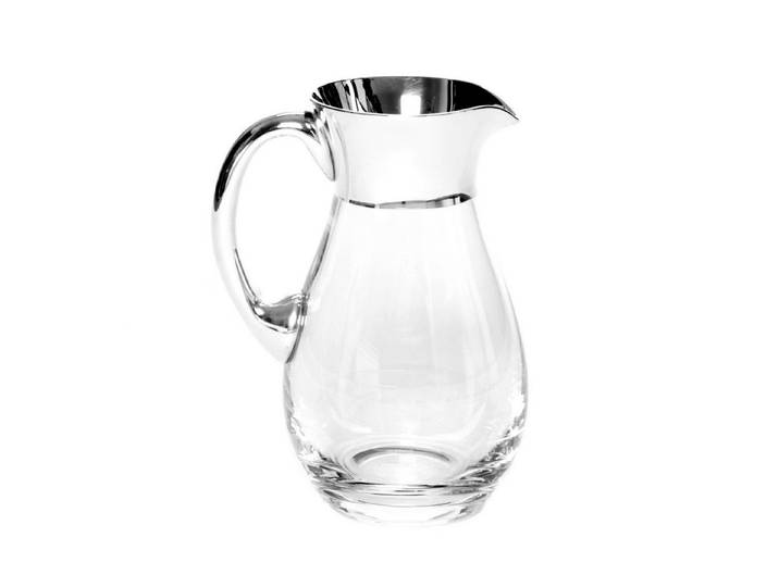 Brillibrum Kanne Glaskrug 0,5 0,7 1 Liter mit Echtsilber Krug aus Kristallglas Kanne, 1000 l