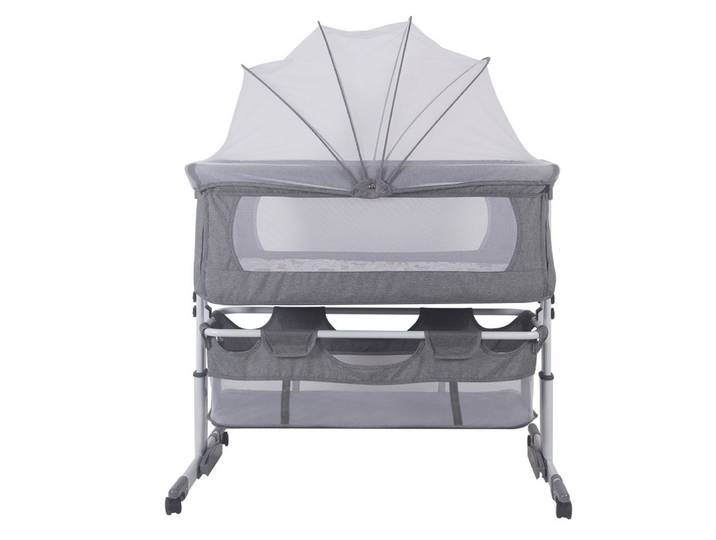 JEOBEST Beistellbett 3in1 Baby Beistellbett Reisebett Babybett Babywiege mit weich Matratze, 1 St. Höhenverstellung, mit Moskitonetz