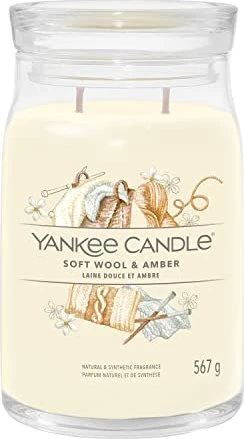 YANKEE CANDLE Signature Glas 2 Dochte Soft Wool & Amber 567 g