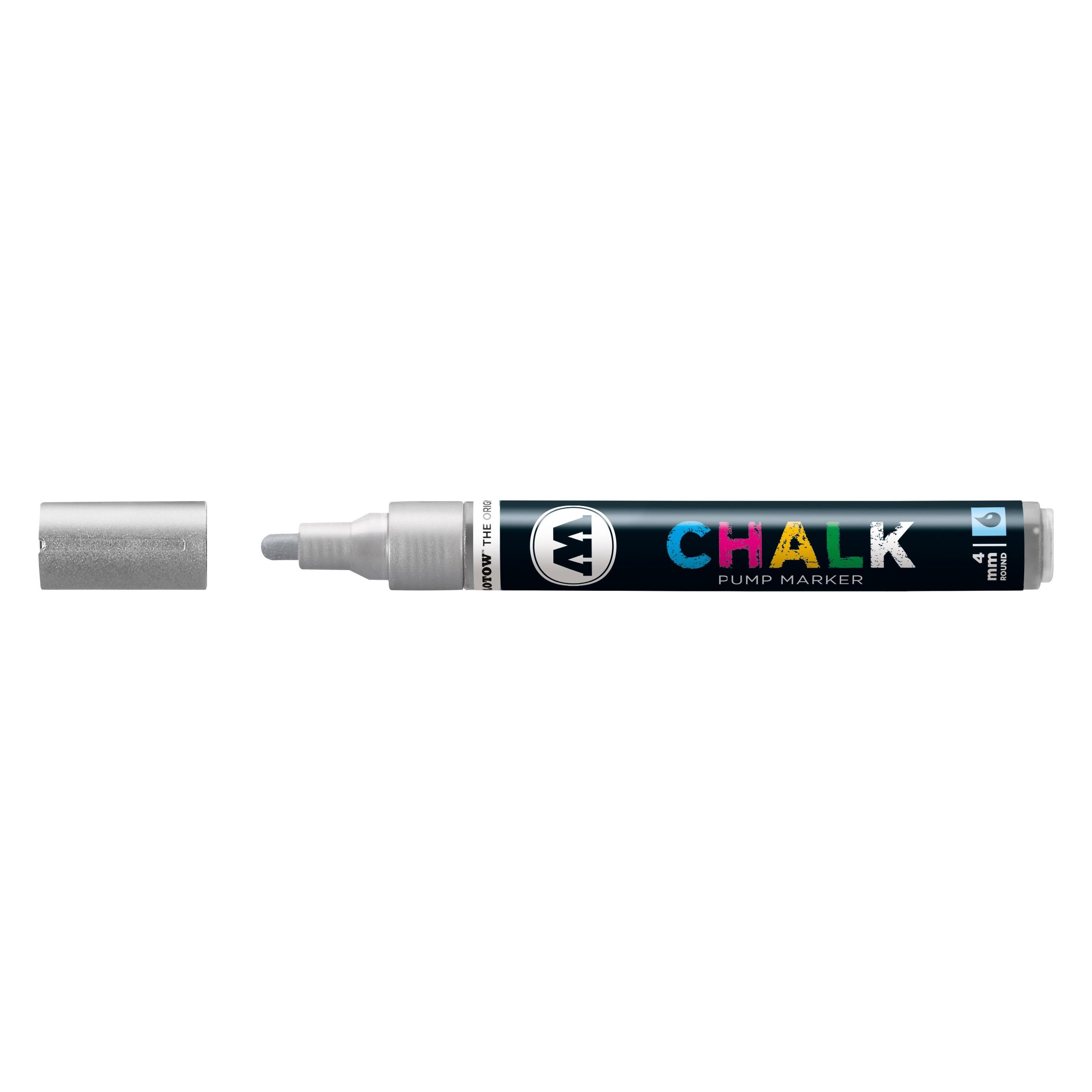 Molotow Windowmarker Pump Marker Chalk nachfüllbar 4mm metallic silber (1x) (MO228001)