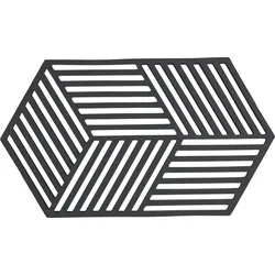 Hexagon Untersetzer für heißes Geschirr 24 cm schwarz
