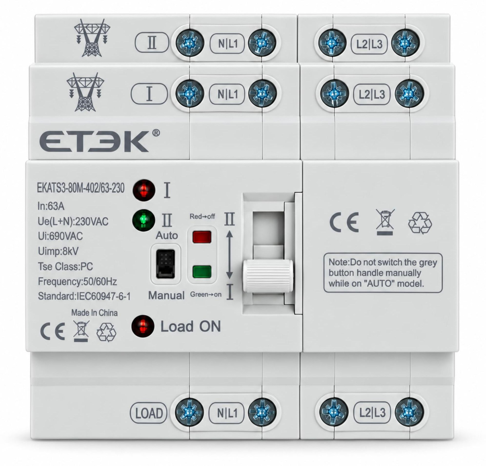 Dripio ATS 4P 63A 230V Automatische omschakelinrichting