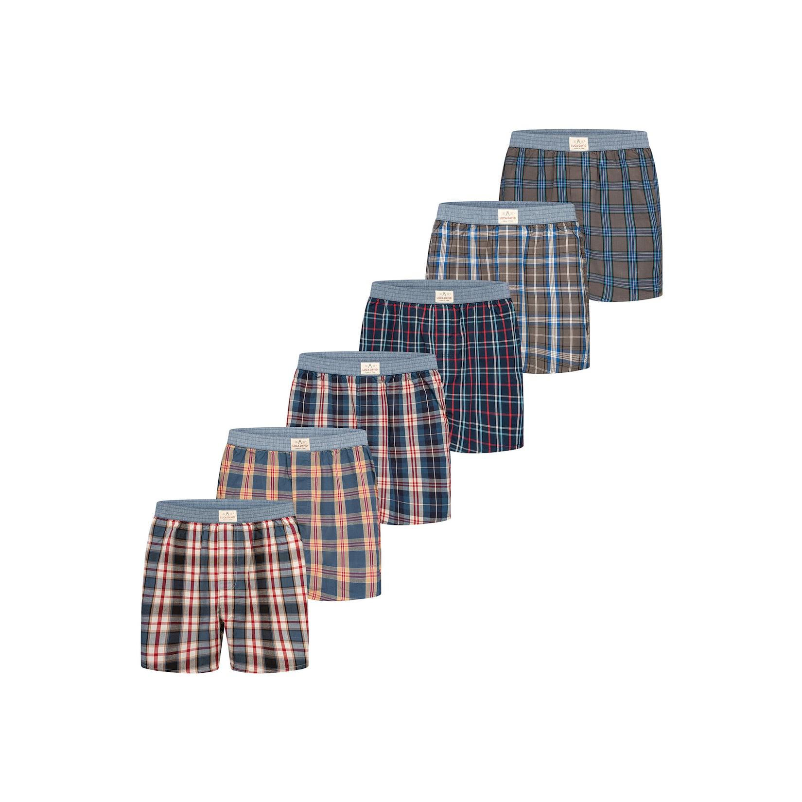 Luca David Herren Boxer Karos 6er Pack