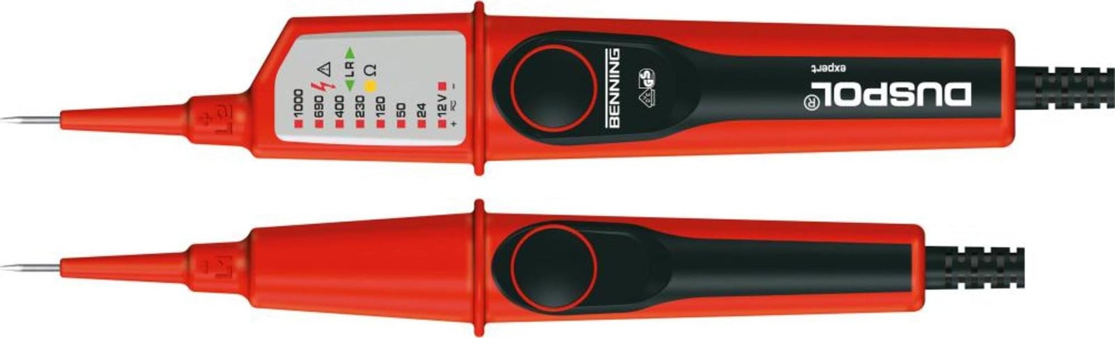 Benning DUSPOL expert 50262 spanningstester 12-1000 V AC/DC, 2-polig, met belastingaansluiting en rotatieveldtest